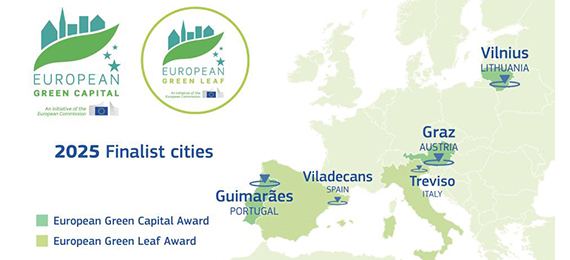 Estas son las tres ciudades finalistas del premio Capital verde Europea 2025